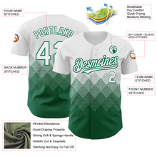 Charger l'image dans la galerie, Custom White Kelly Green 3D Pattern Design Gradient Square Shapes Authentic Baseball Jersey