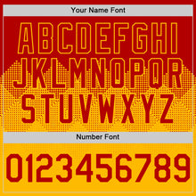 Загрузить изображение в средство просмотра галереи, Custom Red Gold 3D Pattern Design Gradient Square Shapes Authentic Baseball Jersey