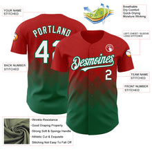 Charger l'image dans la galerie, Custom Red White-Kelly Green 3D Pattern Design Gradient Square Shapes Authentic Baseball Jersey