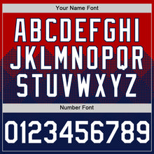 Загрузить изображение в средство просмотра галереи, Custom Red White-Navy 3D Pattern Design Gradient Square Shapes Authentic Baseball Jersey