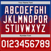 Загрузить изображение в средство просмотра галереи, Custom Royal White-Red 3D Pattern Design Gradient Square Shapes Authentic Baseball Jersey