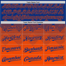 Загрузить изображение в средство просмотра галереи, Custom Royal Orange 3D Pattern Design Gradient Square Shapes Authentic Baseball Jersey