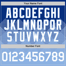 Загрузить изображение в средство просмотра галереи, Custom Royal White-Light Blue 3D Pattern Design Gradient Square Shapes Authentic Baseball Jersey