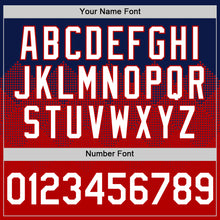 Charger l'image dans la galerie, Custom Navy White-Red 3D Pattern Design Gradient Square Shapes Authentic Baseball Jersey