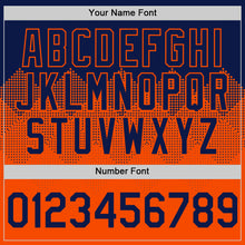 Charger l'image dans la galerie, Custom Navy Orange 3D Pattern Design Gradient Square Shapes Authentic Baseball Jersey