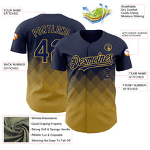 Charger l'image dans la galerie, Custom Navy Old Gold 3D Pattern Design Gradient Square Shapes Authentic Baseball Jersey