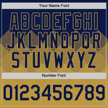Charger l'image dans la galerie, Custom Navy Old Gold 3D Pattern Design Gradient Square Shapes Authentic Baseball Jersey