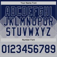 Загрузить изображение в средство просмотра галереи, Custom Navy Gray 3D Pattern Design Gradient Square Shapes Authentic Baseball Jersey