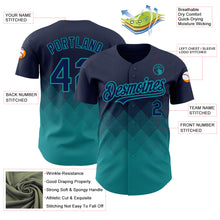 Charger l'image dans la galerie, Custom Navy Teal 3D Pattern Design Gradient Square Shapes Authentic Baseball Jersey