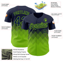 Load image into Gallery viewer, Custom Navy Neon Green 3D Pattern Design Gradient Square Shapes Authentic Baseball Jersey