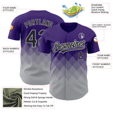 Загрузить изображение в средство просмотра галереи, Custom Purple Black-Gray 3D Pattern Design Gradient Square Shapes Authentic Baseball Jersey