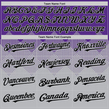 Загрузить изображение в средство просмотра галереи, Custom Purple Black-Gray 3D Pattern Design Gradient Square Shapes Authentic Baseball Jersey