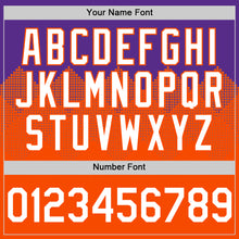 Загрузить изображение в средство просмотра галереи, Custom Purple White-Orange 3D Pattern Design Gradient Square Shapes Authentic Baseball Jersey