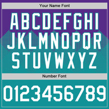 Charger l'image dans la galerie, Custom Purple White-Teal 3D Pattern Design Gradient Square Shapes Authentic Baseball Jersey