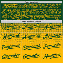 Загрузить изображение в средство просмотра галереи, Custom Green Gold 3D Pattern Design Gradient Square Shapes Authentic Baseball Jersey