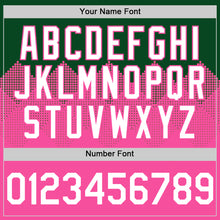 Загрузить изображение в средство просмотра галереи, Custom Green White-Pink 3D Pattern Design Gradient Square Shapes Authentic Baseball Jersey