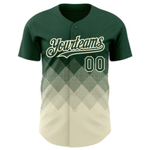 Загрузить изображение в средство просмотра галереи, Custom Green Cream 3D Pattern Design Gradient Square Shapes Authentic Baseball Jersey
