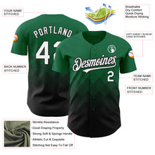 Загрузить изображение в средство просмотра галереи, Custom Kelly Green White-Black 3D Pattern Design Gradient Square Shapes Authentic Baseball Jersey