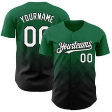 Загрузить изображение в средство просмотра галереи, Custom Kelly Green White-Black 3D Pattern Design Gradient Square Shapes Authentic Baseball Jersey