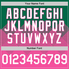 Загрузить изображение в средство просмотра галереи, Custom Kelly Green White-Pink 3D Pattern Design Gradient Square Shapes Authentic Baseball Jersey