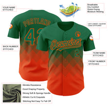 Load image into Gallery viewer, Custom Kelly Green Orange 3D Pattern Design Gradient Square Shapes Authentic Baseball Jersey