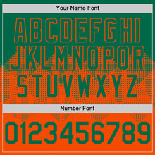 Load image into Gallery viewer, Custom Kelly Green Orange 3D Pattern Design Gradient Square Shapes Authentic Baseball Jersey