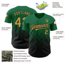 Laden Sie das Bild in den Galerie-Viewer, Custom Kelly Green Old Gold-Black 3D Pattern Design Gradient Square Shapes Authentic Baseball Jersey