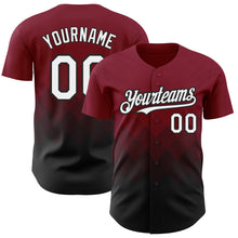 Charger l'image dans la galerie, Custom Crimson White-Black 3D Pattern Design Gradient Square Shapes Authentic Baseball Jersey