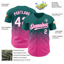 Charger l'image dans la galerie, Custom Teal White-Pink 3D Pattern Design Gradient Square Shapes Authentic Baseball Jersey