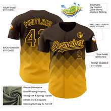 Charger l'image dans la galerie, Custom Brown Gold 3D Pattern Design Gradient Square Shapes Authentic Baseball Jersey