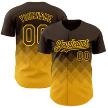 Charger l'image dans la galerie, Custom Brown Gold 3D Pattern Design Gradient Square Shapes Authentic Baseball Jersey