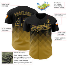 Charger l'image dans la galerie, Custom Black Old Gold 3D Pattern Design Gradient Square Shapes Authentic Baseball Jersey