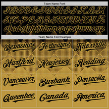 Charger l'image dans la galerie, Custom Black Old Gold 3D Pattern Design Gradient Square Shapes Authentic Baseball Jersey