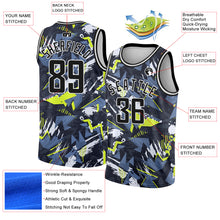 Загрузить изображение в средство просмотра галереи, Custom Black White 3D Pattern Design Abstract Grunge Art Authentic Basketball Jersey