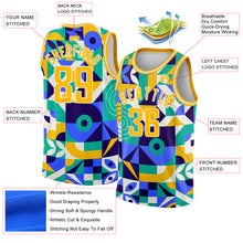 Загрузить изображение в средство просмотра галереи, Custom Royal Gold-White 3D Pattern Design Abstract Geometric Shapes Authentic Basketball Jersey