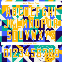 Загрузить изображение в средство просмотра галереи, Custom Royal Gold-White 3D Pattern Design Abstract Geometric Shapes Authentic Basketball Jersey