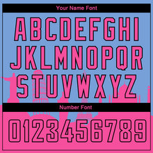 Load image into Gallery viewer, Custom Light Blue Pink-Black Holiday Travel Monuments Silhouette Authentic City Edition Basketball Jersey