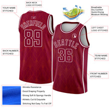 Загрузить изображение в средство просмотра галереи, Custom Maroon White Geometric Shapes And Side Stripes Authentic City Edition Basketball Jersey