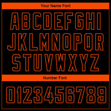 Load image into Gallery viewer, Custom Black Orange Side Panel Abstract Lines Authentic City Edition Basketball Jersey