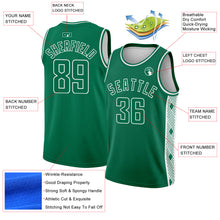 Charger l'image dans la galerie, Custom Kelly Green White Side Panel Abstract Lines Authentic City Edition Basketball Jersey