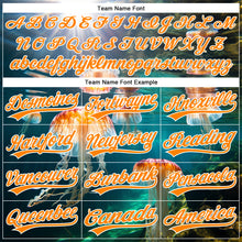 Load image into Gallery viewer, Custom Navy Bay Orange-White 3D Pattern Design Jellyfish In The Ocean Authentic Baseball Jersey