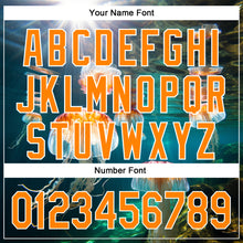 Load image into Gallery viewer, Custom Navy Bay Orange-White 3D Pattern Design Jellyfish In The Ocean Authentic Baseball Jersey
