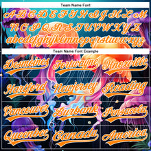 Load image into Gallery viewer, Custom Navy Bay Orange-White 3D Pattern Design Jellyfish Floating In The Ocean Authentic Baseball Jersey