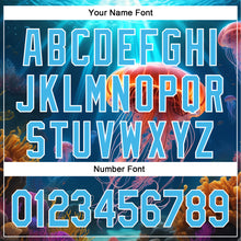 Load image into Gallery viewer, Custom Sky Blue White 3D Pattern Design Jellyfish Floating In The Ocean Authentic Baseball Jersey