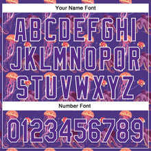 Load image into Gallery viewer, Custom Purple White 3D Pattern Design Jellyfish And Octopus Authentic Baseball Jersey