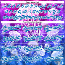 Load image into Gallery viewer, Custom Purple Blue-White 3D Pattern Design Jellyfish Authentic Baseball Jersey