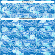Load image into Gallery viewer, Custom Electric Blue White 3D Pattern Design Jellyfish Authentic Baseball Jersey