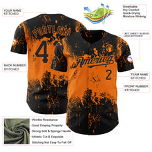 Charger l'image dans la galerie, Custom Black Bay Orange 3D Pattern Design Abstract Splatter Grunge Art Authentic Baseball Jersey
