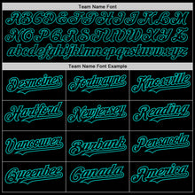 Charger l'image dans la galerie, Custom Black Aqua 3D Pattern Design Abstract Splatter Grunge Art Authentic Baseball Jersey