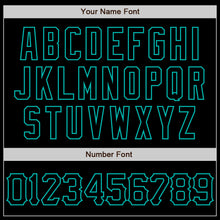 Charger l'image dans la galerie, Custom Black Aqua 3D Pattern Design Abstract Splatter Grunge Art Authentic Baseball Jersey